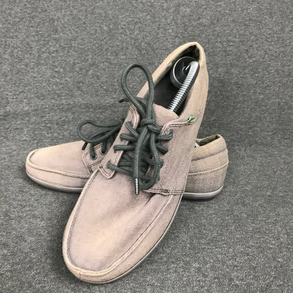NWOT Sanuk Pick Pocket Lace Sidewalk Surfer Gray Canvas Men’s 13 Hidden Pocket - Picture 1 of 5